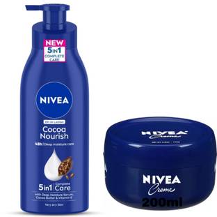 NIVEA Cocoa nourish400ml lotion ,Blue creme 200ml