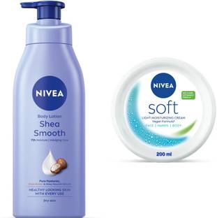 NIVEA SHEA SMOOTH BODY LOTION 400 ML & SOFT CREAM 200 ML