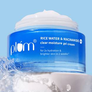 Plum 2% Niacinamide & Rice Water Gel Cream Moisturizer | Oil-free | Brightens skin