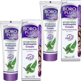 BOROPLUS Ayurvedic Antiseptic Cream For Face ,Hands & Body No Problem Pack of - 200ml x 2