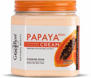 Gracellon Papaya Fresh Face & Body Massage Cream |Controls Acne | Fairer Comlexion