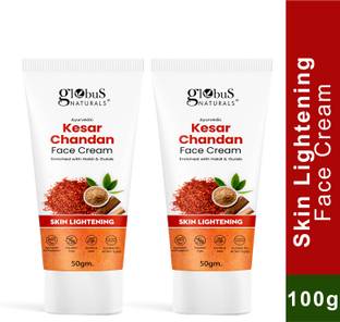 Globus Naturals Daily Glow Kesar Chandan Face Cream with SPF, Skin Lightening, Set of 2