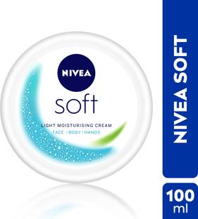 NIVEA Soft Light Moisturizer for Face, Hand & Body, Non-Sticky Cream with Vitamin E & Jojoba Oil