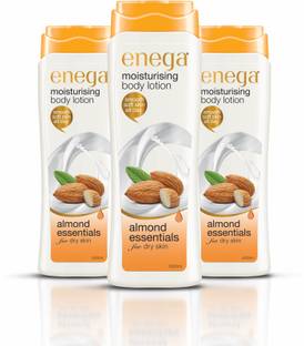 enega almond essentials moisturizing body lotion for dry skin - 500ml (Pack of 3)