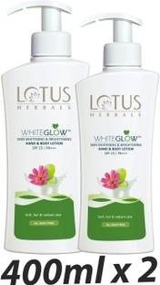 LOTUS HERBALS WhiteGlow Skin Whitening & Brightening Hand & Body Lotion SPF-25 I PA+++