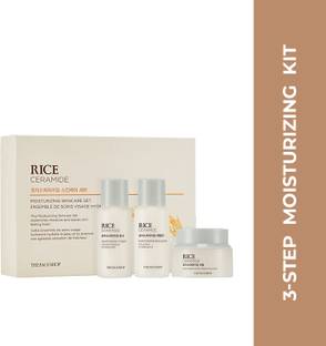 The Face Shop Rice & Ceramide Moisturizing Skincare Set,travel friendly skincare routine