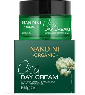 Nandini Organic Cica Day Cream with SPF 15, With Cica Extract & Argan Oil