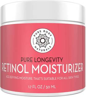 Pure Body Naturals Retinol Moisturizer Cream for Face, Age Defying for Wrinkles and Lines