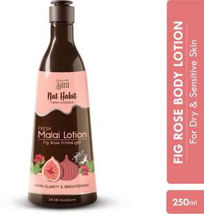 Nat Habit Malai Body Lotion Moisturizer Fig Rose PrimaLight For Glowing Skin & Hydration