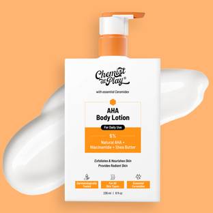 Chemist at Play AHA Body Lotion with Ceramides | 5% Natural AHA + Niacinamide + Shea Butter |