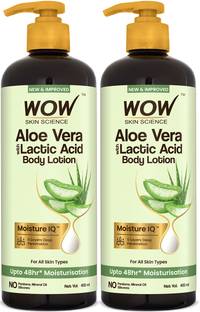 WOW SKIN SCIENCE Aloe Vera Body Lotion with Lactic Acid| Pack of 2