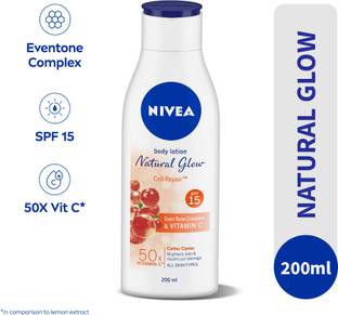 NIVEA Natural Glow, Cell Repair - Brightens Skin, SPF 15 & 50x Vitamin C Moisturizer