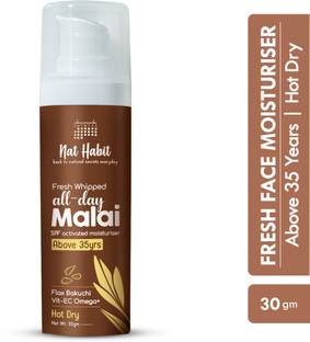 Nat Habit Summer Face Malai Cream Fresh Whipped Flax Bakuchi Hydrating Skin Moisturizer