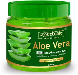 Lovelook Herbal Natural Aloe Vera Gel Green Soothing, Cooling, Moisturizing, Vegan , It Absorbs Rapidly With No Sticky Residue