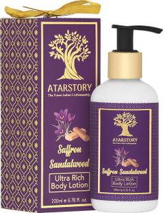 ATARSTORY Saffron Sandalwood Ultra Rich Body Lotion Moisturization, Dry Skin Women & Men