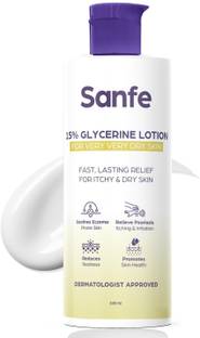 Sanfe 15% Glycerine Lotion, for Dry Skin, Soothes Eczema, Relieve Irritation & Itching
