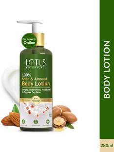 Lotus Botanicals 100% Shea & Almond Body Lotion|Smooth & Nourished Skin|Repairs Damaged Skin