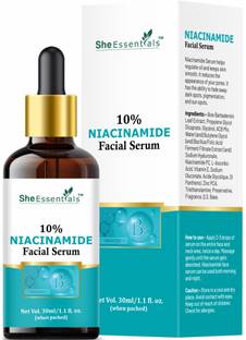 She Essentials 10% Niacinamide Face Serum with Rice Water | For Clear, Blemish-Free Bright Skin
