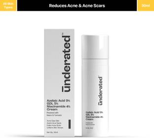 UNDERATED Azelaic Acid 9% GDL 5% Niacinamide 4% Cream Powered with Neem and Turmeric| 30ml