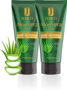 JIDEN Natural Aloe Vera Gel for Men/Women,Skin/Hair Moisturizing Vitamin E,Tulsi,Neem