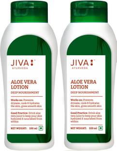 JIVA Aloe Vera Lotion - Moisturizing Body Lotion For All Skin Types - 100 ml Each - Pack of 2
