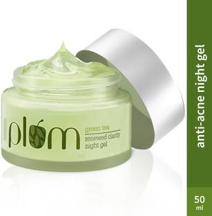 Plum Green Tea Night Gel Cream with Glyclic Acid | Anti-aging Oil-free Moisturizer