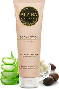 ALZIBA CARES Body Lotion With Shea Butter | Aloe Vera | Grape Seed | Vitamin E - 180 ml