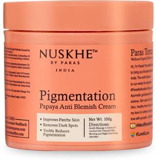 Nuskhe By Paras Ayurvedic Pigmentation Papaya Anti Blemish Cream for Visibly Reduces Pigmentation, Patchy Skin and Dark Circle Treatment - Unisex -100 Gram
