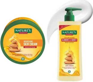 Nature's Nourishing Skin Cream 400ml & Almond & Honey 400Ml (pack Of 2)