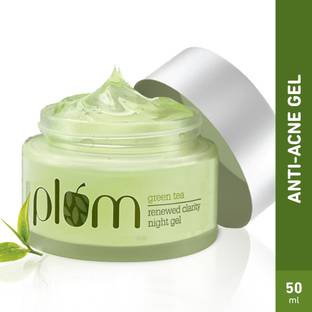 Plum Green Tea Night Gel Cream with Glyclic Acid | Anti-aging Oil-free Moisturizer