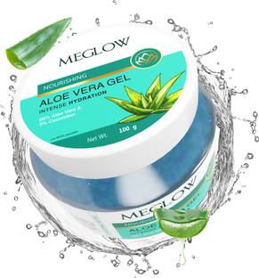 meglow Pure Aloe Vera Gel For Skin & Haircare | Daily Hydration & Intense Moisturizing