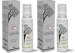 ALNA Charcoal Moisturizer for Skin Cleansing, Brightening and Deep Rejuvenation Pack of 2