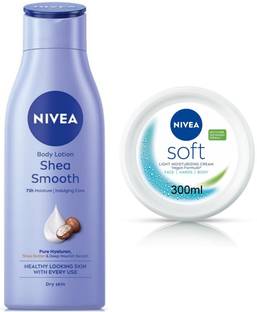 NIVEA Smooth milk 200ml & Soft Cream 300ml set of 2