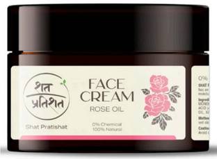 shat pratishat 100% Natural Moisturizing Face Cream- Rose|Non-Sticky & Light|Chemical Free