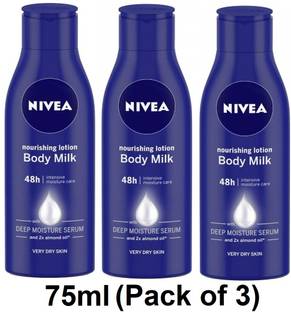 NIVEA Body Milk Nourishing Lotion (75ml X 3)