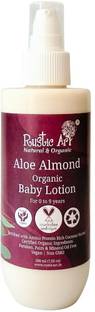 RUSTIC ART Organic Aloe Almond Baby Lotion with Coconut Milk & Vitamin E