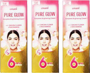 EMAMI Pure Glow Complete Brightening Cream 6 way Action Pack of 3 50g