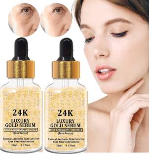 Oilanic 24K Luxary Gold Serum for Gold glowing skin & hydrates skin 30ml Pack of 2
