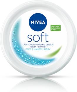 NIVEA Soft Light Moisturizer Cream For Face, Hand & Body, with Vitamin E & Jojoba Oil