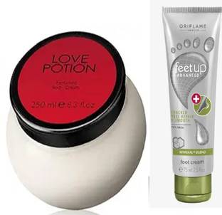 Oriflame Sweden LOVE POTION PERFUMED BODY CREAM & FEET UP ADVANCED FOOT CREAM COMBO SET