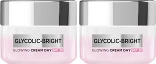 L'Oréal Paris Glycolic Bright Day Cream with SPF 30, Brightens Dark Spots, 15ml, Pack of 2