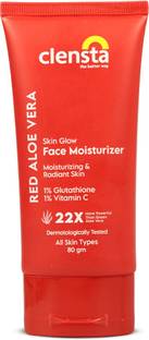 Clensta Red Aloe Vera Skin Glow Face Moisturizer With Vitamin C For Brightening