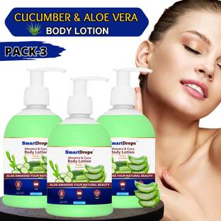 smartdrops Aloe Vera Body Lotion for Hydrated, Refreshed, and Naturally Healthy Skin