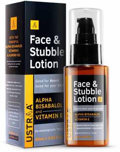 USTRAA Face & Stubble Lotion - For Beard Softening, Dermatologically Tested