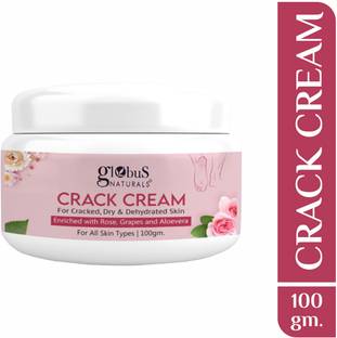 Globus Naturals Crack Cream For Dry Cracked Heels & Feet | Enriched With Aloevera |Grapes | Rose|Almonds |Lavender