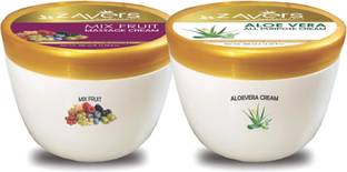 Zavers Mix Fruit Massage Cream - 500 ml + Aloe Vera All Purpose Cream - 500 ml (Combo)