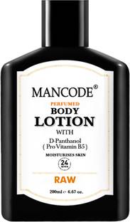 MANCODE Raw Perfumed Body Lotion with D Panthanol Pro Vitamin B5 for 24 hr 200ml