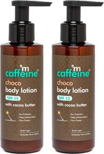 mCaffeine Choco Body Lotion SPF 15 with Cocoa Butter for Deep Moisturization & Smooth Skin