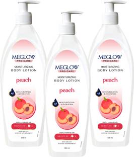 meglow Peach Body Lotion with 48 Hour Hydration & Intense Moisture for Dry, Rough Skin