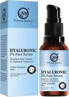 Nuerma Science 2% Hyaluronic Acid Face Serum with Vitamin C & E for Intense Cells Hydration